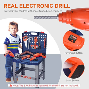 ست میز جعبه ابزار اسباب بازی با دریل کد 21-008 Super Tool Toys_اسباب بازی